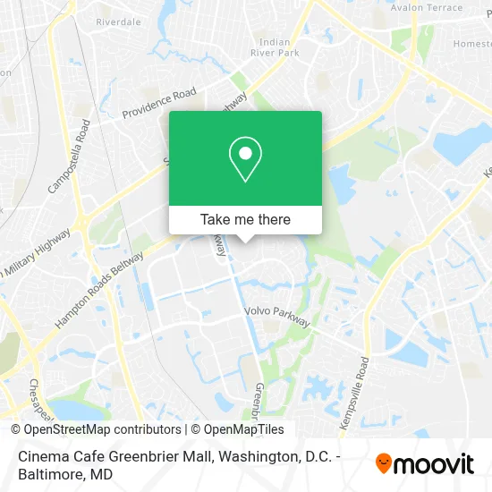 Cinema Cafe Greenbrier Mall map