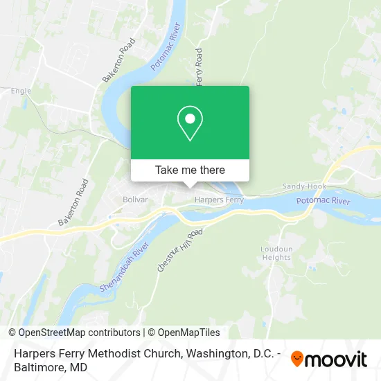 Harpers Ferry Methodist Church map