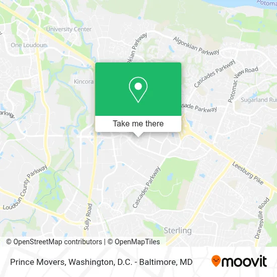 Prince Movers map