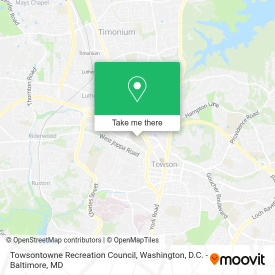 Towsontowne Recreation Council map