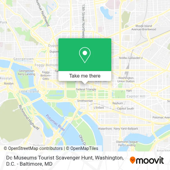 Dc Museums Tourist Scavenger Hunt map