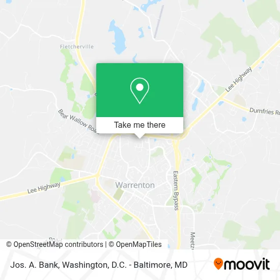 Jos. A. Bank map