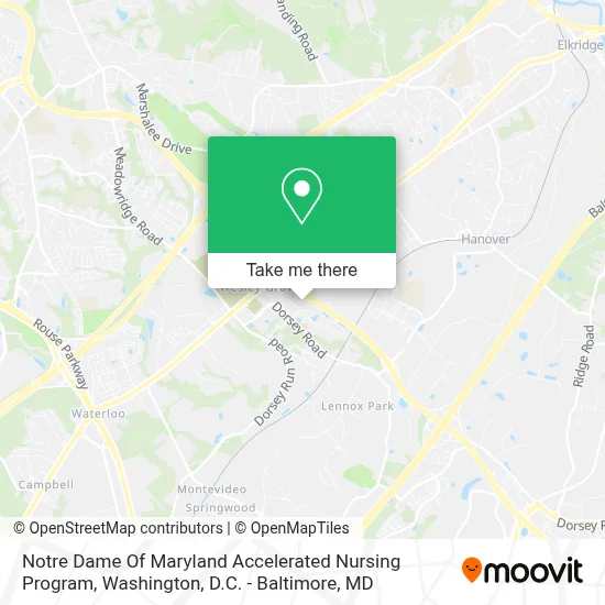 Notre Dame Of Maryland Accelerated Nursing Program map