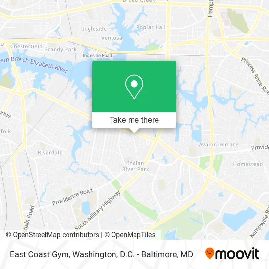 East Coast Gym map