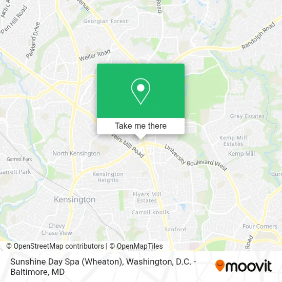 Sunshine Day Spa (Wheaton) map