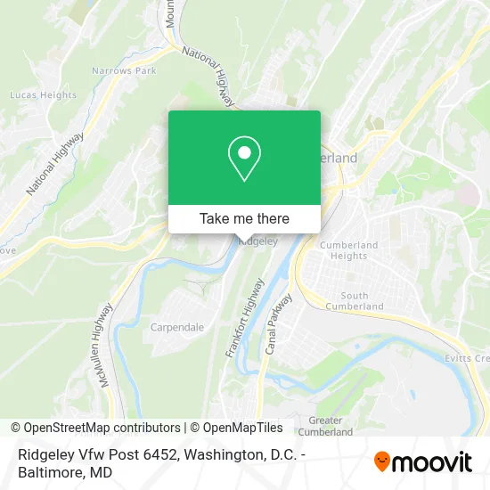 Ridgeley Vfw Post 6452 map