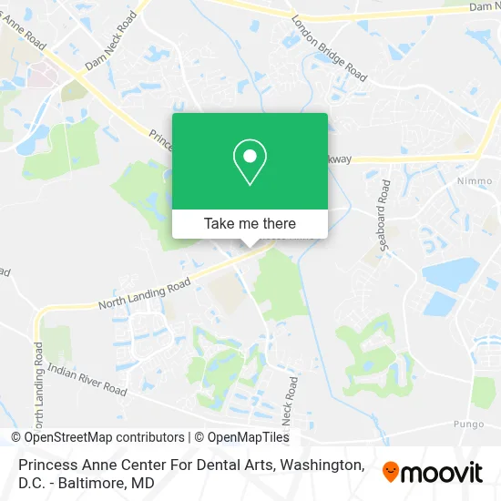Princess Anne Center For Dental Arts map
