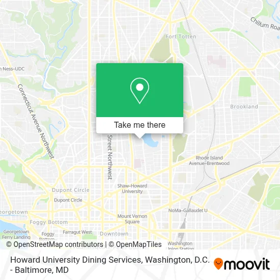 Howard University Dining Services map