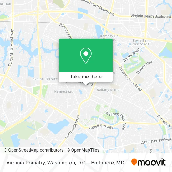 Virginia Podiatry map