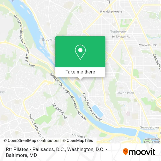 Rtr Pilates - Palisades, D.C. map