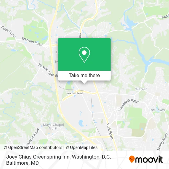 Joey Chius Greenspring Inn map