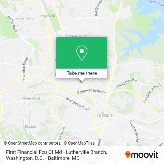 First Financial Fcu Of Md - Lutherville Branch map