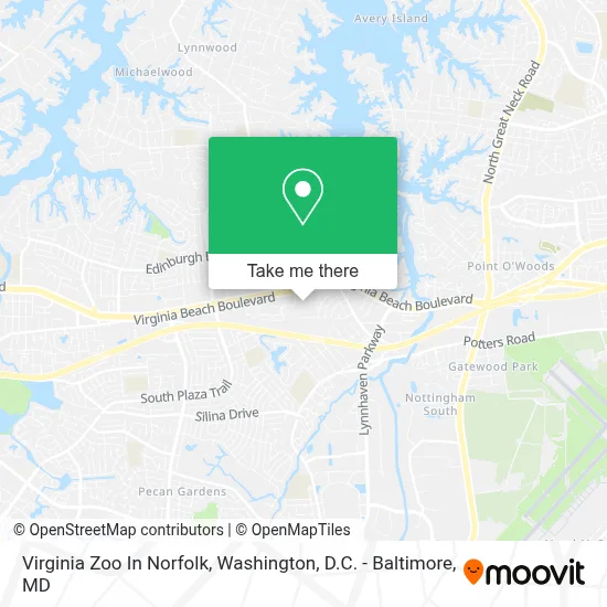 Virginia Zoo In Norfolk map
