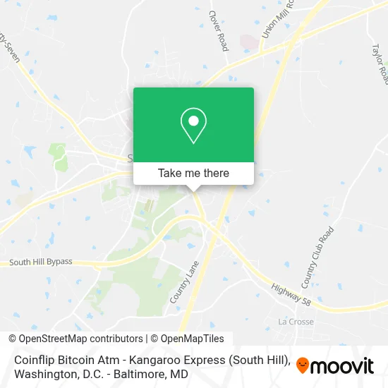 Coinflip Bitcoin Atm - Kangaroo Express (South Hill) map