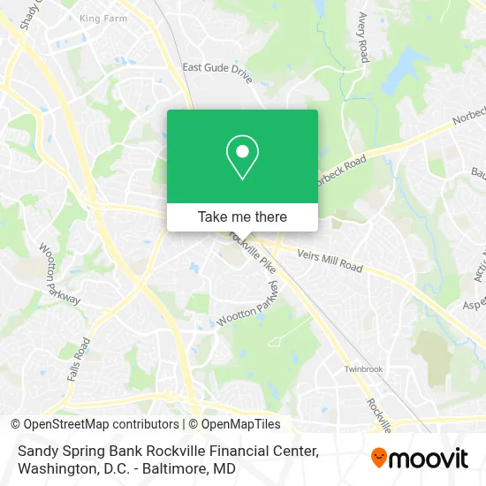 Sandy Spring Bank Rockville Financial Center map