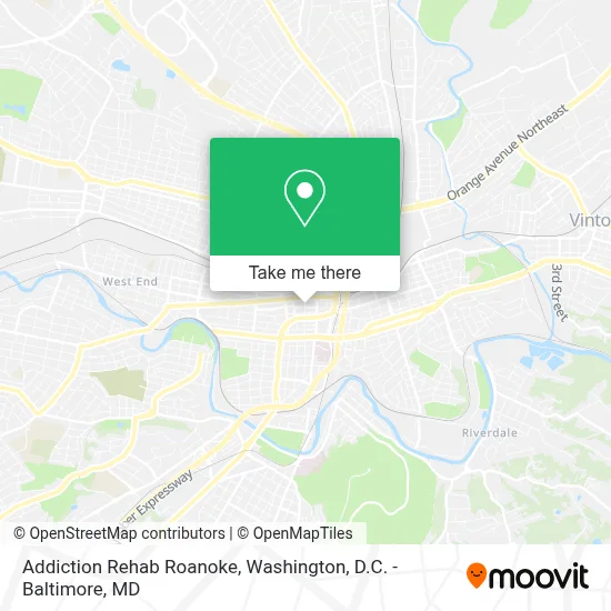 Addiction Rehab Roanoke map