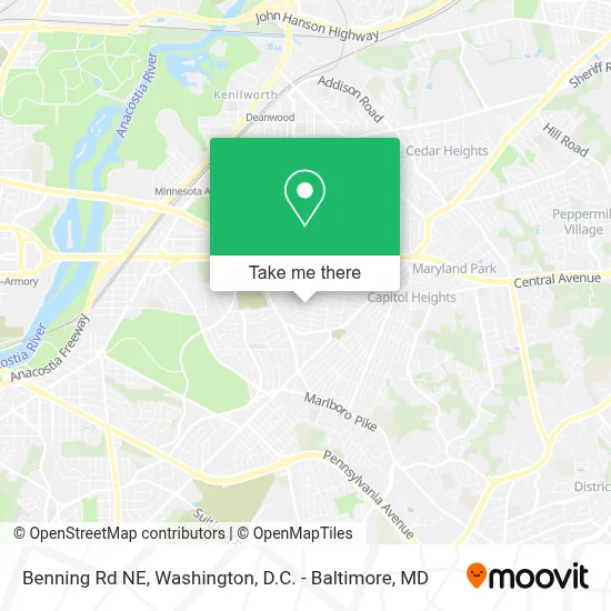 Benning Rd NE map