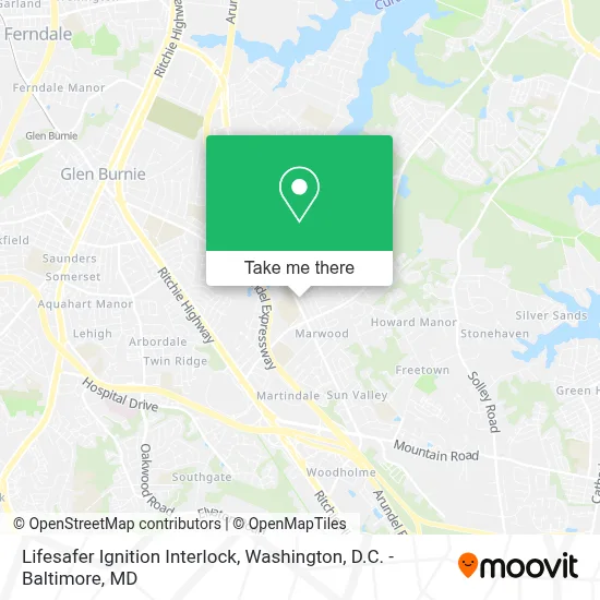 Lifesafer Ignition Interlock map