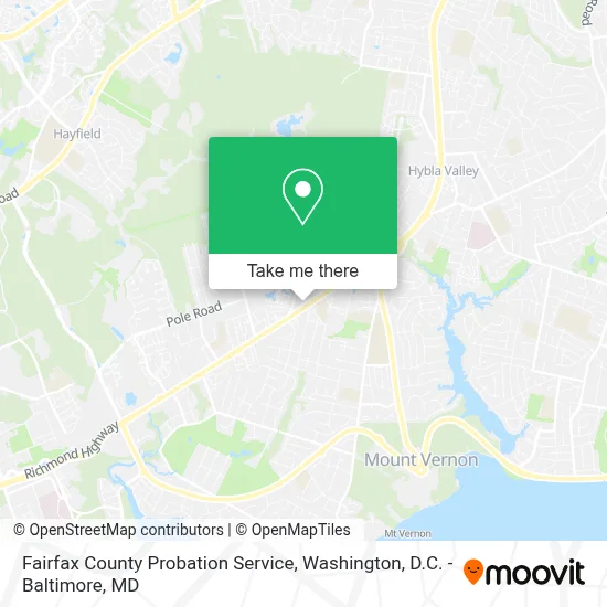 Fairfax County Probation Service map