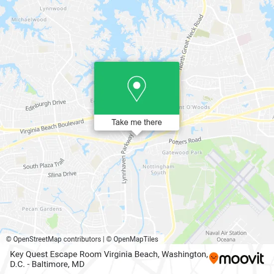 Key Quest Escape Room Virginia Beach map