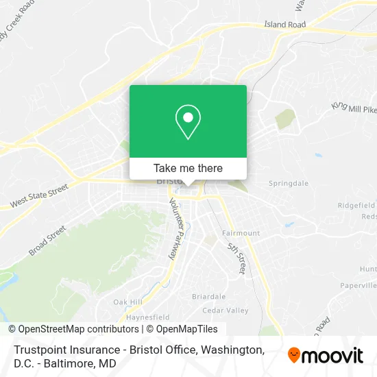 Trustpoint Insurance - Bristol Office map