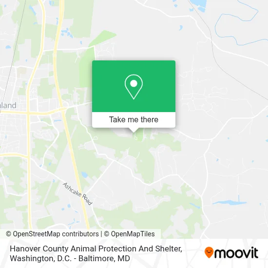 Hanover County Animal Protection And Shelter map