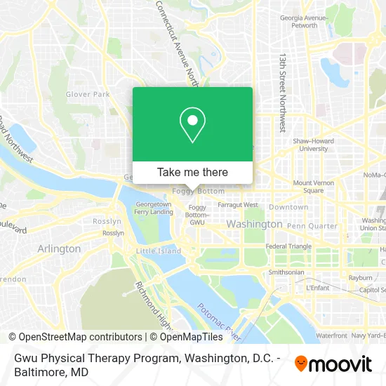 Gwu Physical Therapy Program map
