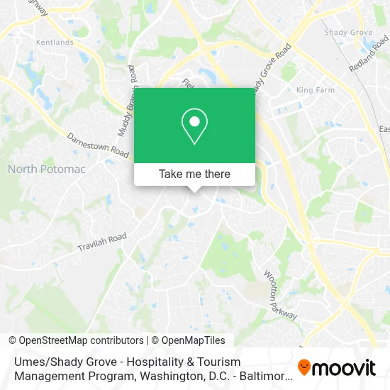 Umes / Shady Grove - Hospitality & Tourism Management Program map