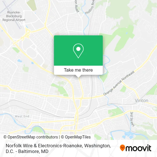 Norfolk Wire & Electronics-Roanoke map