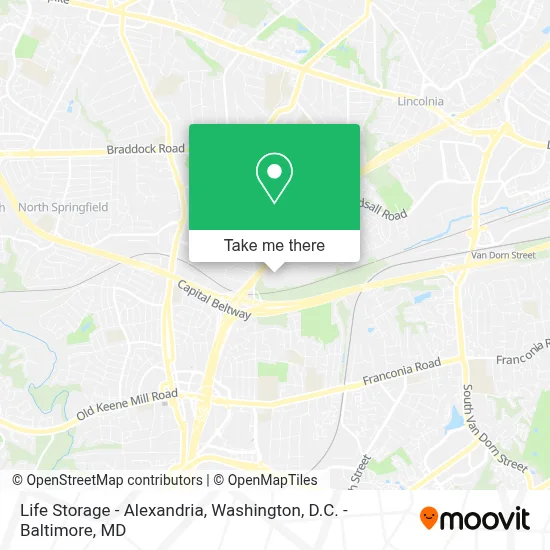 Life Storage - Alexandria map