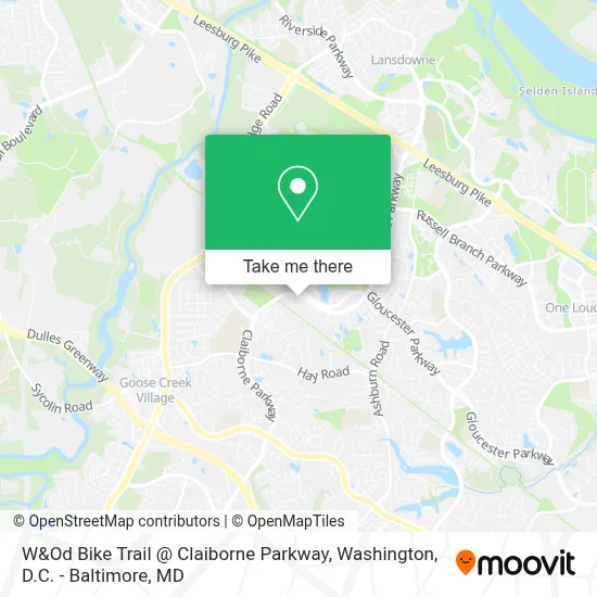 W&Od Bike Trail @ Claiborne Parkway map