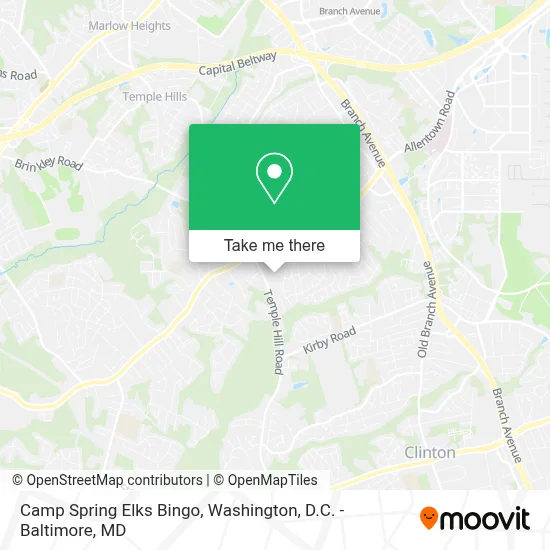 Camp Spring Elks Bingo map