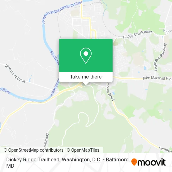 Dickey Ridge Trailhead map