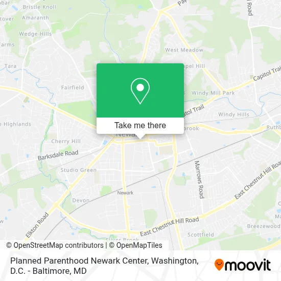 Planned Parenthood Newark Center map