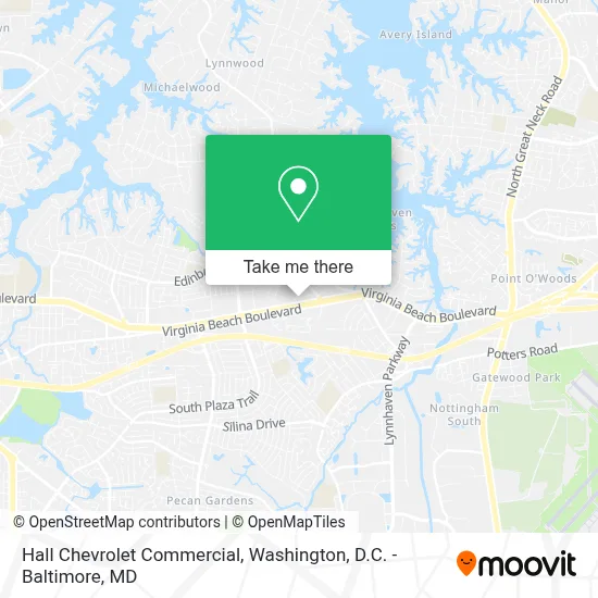 Hall Chevrolet Commercial map
