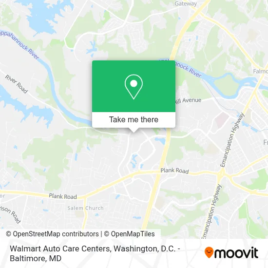Walmart Auto Care Centers map