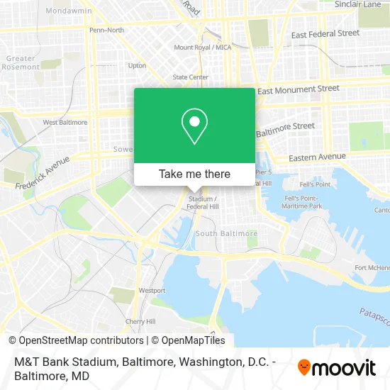 M&T Bank Stadium, Baltimore map