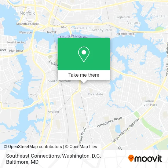 Southeast Connections map