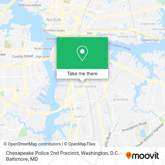 Chesapeake Police 2nd Precinct map