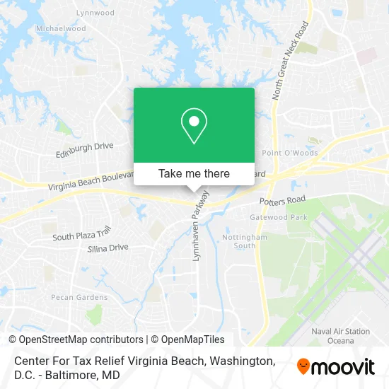 Center For Tax Relief Virginia Beach map