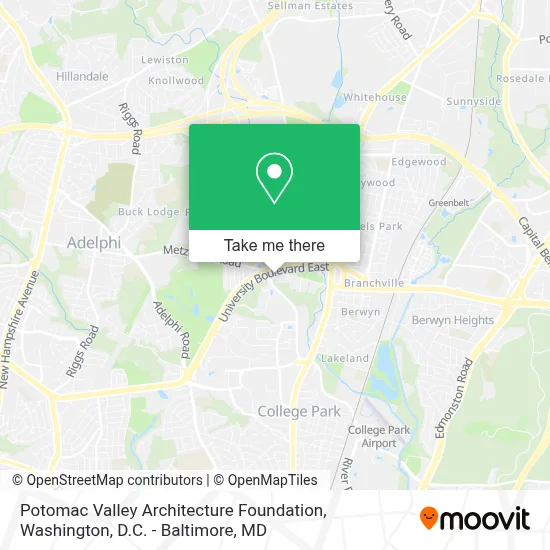 Potomac Valley Architecture Foundation map