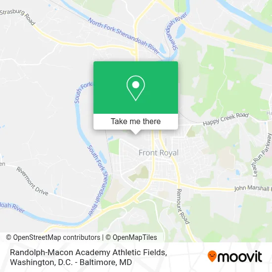 Randolph-Macon Academy Athletic Fields map