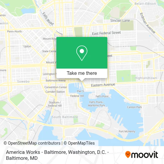 America Works - Baltimore map