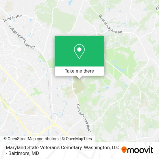 Maryland State Veteran's Cemetary map