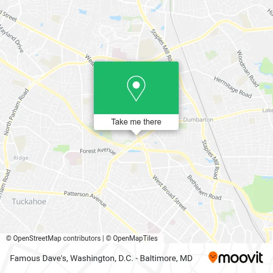 Famous Dave's map