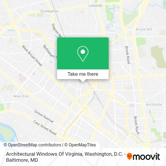 Architectural Windows Of Virginia map