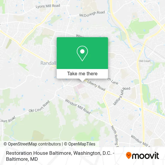 Restoration House Baltimore map