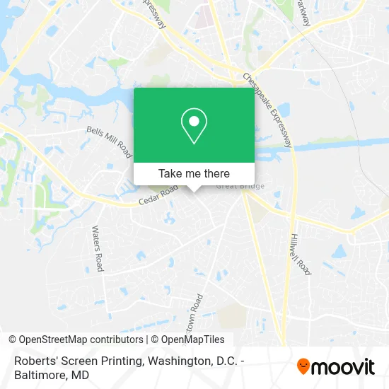 Roberts' Screen Printing map
