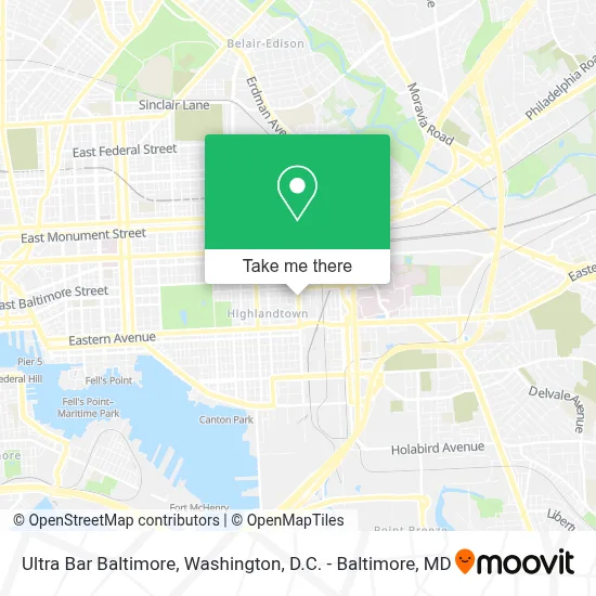 Ultra Bar Baltimore map