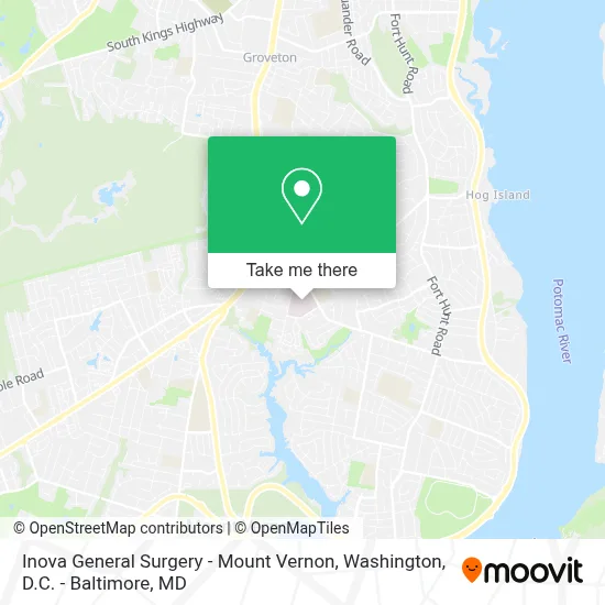 Inova General Surgery - Mount Vernon map